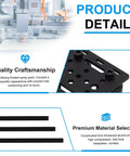 4 Pack 2020 V Slot Gantry Plates, Assembled For 2020 V Slot Aluminum Extrusion 3D Printer Accessories, High Precision Mounts For Stable Movement, Durable Build, Easy Install Upgrade For DIY 3D Printers black aluminum plate close-up