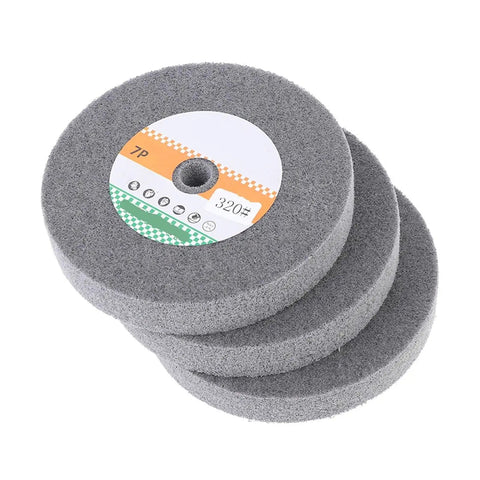 Premium Stainless Steel Buffing Wheel 180 Grit For Hardware Wood And Circuit Boards Fits Standard Bench Grinder Rotary Tools Durable Polishing Pad Disc, gray foam discs.