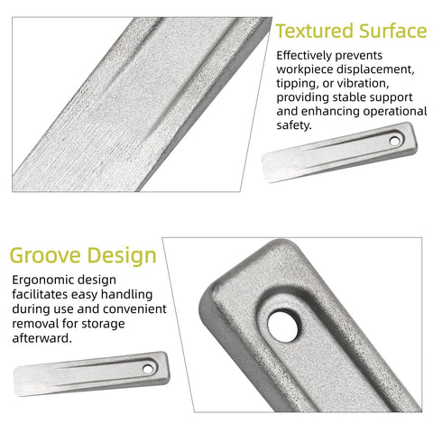 Close-up of 6 Inch Steel Wedge For Setup And Leveling In Welding Planers Shapers Milling Machines And Similar Equipment showing texture and groove design.