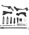 Ride Ready Forward Control Foot Pegs And Lever Linkage Kit For Harley Sportster XL Models 2014 2022 Fits Super Low XL1200T Seventy Two XL1200V Forty Eight XL1200X XL883 Custom Shifter And Brake Levers Included. Black forward control kit with pegs, levers, linkage and hardware
