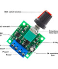 3 Pack Pwm Motor Speed Controller Dc 1 8v To 12v Mini Switch Rc Car Throttle Dial with LED and potentiometer, compact circuit design.