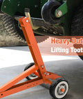 800 Pound Lawn Mower Jack With Foot Assist Lift For Zero Turn And Stand On Mowers Heavy Duty Orange Lift System With Safety Design And Multiple Lifting Points For Easy Access And Versatile Use under mower with heavy duty lifting tooth