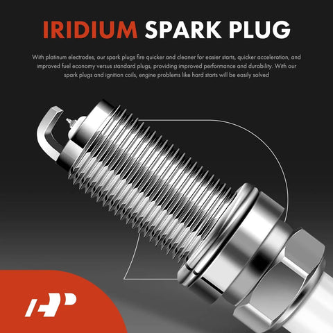 Close-up of iridium spark plug part of Set Of 4 Ignition Coil Packs And Iridium Spark Plugs For Jeep Cherokee Compass Renegade Ram ProMaster City