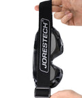 Side view of Anti Fog Wide Vision Safety Goggles With ANSI Z87 Certification And UV Eye Protection, adjustable strap shown