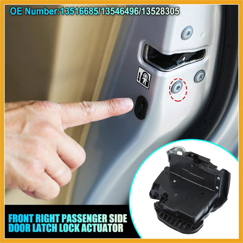 Front Right Passenger Door Latch Lock Actuator Assembly For Chevy Silverado 1500 Tahoe Suburban Traverse, showing door locking mechanism.