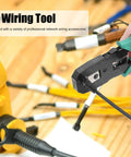 Cable Repair Tool Kit With Wire Strippers And Tester Portable Pro Grade Wiring Set For Electrical Projects All In One Heavy Duty Hand Tools Industrial Supply Kit For DIYs And Pros, close-up