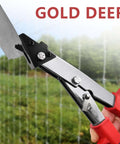 10 Inch Sheet Metal Nibbler Shears With Ergonomic Handle cutting metal with locking design in outdoor setting