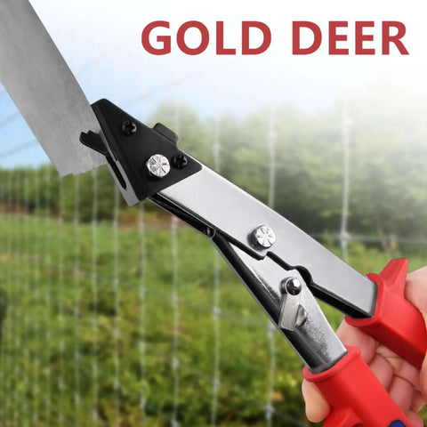 10 Inch Sheet Metal Nibbler Shears With Ergonomic Handle cutting metal with locking design in outdoor setting