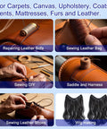 Heavy Duty Upholstery Repair Kit With Extra Strong Sewing Thread And Hand Needles for leather and canvas projects illustration
