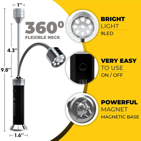 Set of 2 Flexible LED BBQ Grill Lights With 360-Degree Magnetic Base and Gooseneck, Portable Weatherproof Outdoor Lamp details
