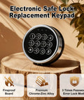 Electronic Safe Lock Replacement Kit for Gun Safes with Zinc Alloy Keypad on display, showing premium material features.