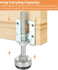 Heavy Duty Furniture Leveling Feet Set 8 Adjustable Load Levelers with bracket attached to wooden cabinet support