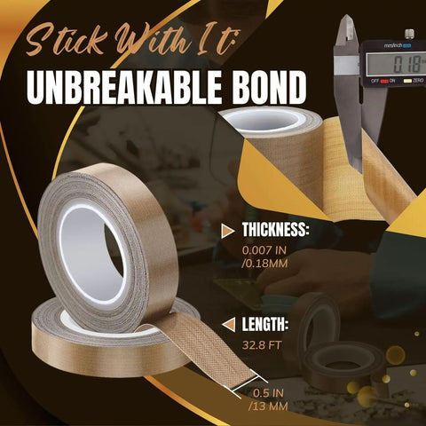 Pro Grade Heavy Duty High Temp Teflon Tape For Impulse Sealer And Vacuum Sealer, 13mm by 10m, PTFE Tape with thickness 0.18mm
