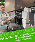 Dishwasher Mounting Brackets Kit With Screws For Easy Install And Durable Hardware shown with dishwasher open