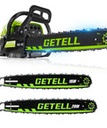 Gas Powered Chainsaw For Farm And Ranch Use, Heavy Duty Wood Cutting Beast With 58cc 3.6 HP Pro Power And NiCom Plated Cylinders, Green