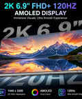 Unlocked 5G Smartphone With Built In Stylus Pen 6.99 Inch HD Plus Display showcasing 2K AMOLED screen with vivid colors.