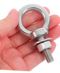 Beefy Heavy Duty Stainless Steel Swing Hardware Kit With Eye Bolts And Fixed Installation Buckles For Hammocks And Swings High Load Capacity With Quick Setup Screws And Bolts, M10 eye bolt in hand
