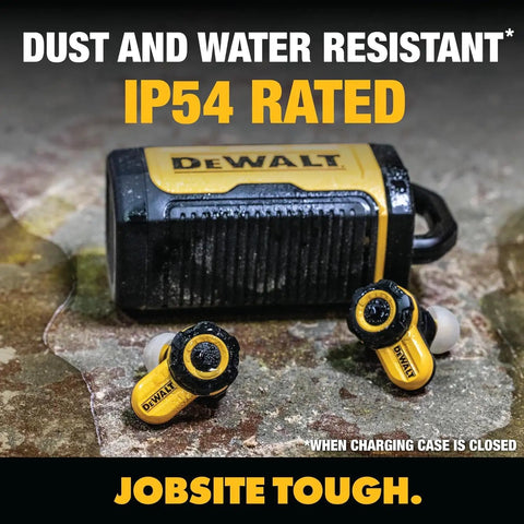 Jobsite Pro X2 True Wireless Earbuds With Active Noise Canceling, Glove Friendly Dial Control, and IP54 Water Resistant Case