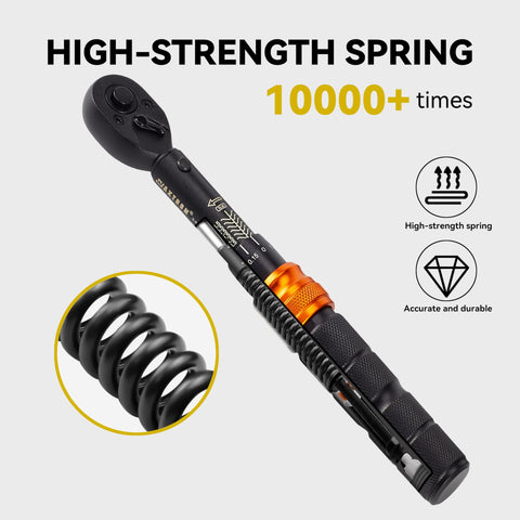 32 Piece Bike Torque Wrench Set With One Quarter Inch Drive Click Wrenches And Bit Kit, high-strength spring detail