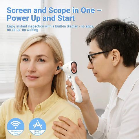 All In One Ear Scope Otoscope With Built In Light 1.45 Inch IPS Display 3.9mm Ear Camera No Phone Needed Standalone HD CMOS Sensor For Quick Home Ear Checks used on ear