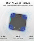 Portable Conference Speaker And Microphone With 360 Degree Voice Pickup, AI noise reduction, 11.5ft range, 4 to 6 people support.