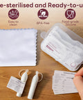 Mom Life Savior Colostrum Collector Kit 5 Ml 6 Piece Pack includes BPA-free silicone cups and labels for newborn feeding.