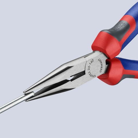 Pro Grade Long Nose Pliers With Cutter Six And A Quarter Inch Multi Component Tool for fine detail work with comfort handles