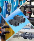 One Inch PVC True Union Check Valve With Slip Swing Full Port Design for backflow prevention in vertical installations, Schedule 80.