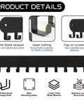 Two Pack Wall Key Holder With Ten Hooks Each No Drill Self Adhesive Key Rack For Living Room Kitchen Bathroom And Garage Black Finish Easy Mount Helps You Find Keys Fast And Keep Them Organized with matte black lacquer and screw caps
