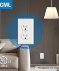 Duplex Outlet Covers Wall Plates 50 Pack 1 Gang White Dual Receptacle Faceplates 2.76 x 4.5 Inches UL Listed Easy Install