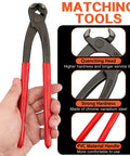 Crimp pliers with red handles from the Sixteen Size Single Ear Hose Clamp Kit With 360 Pieces All In One, material details shown.