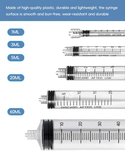 1ml Luer Lock Syringe Without Needle Pack Of 30 Sterile Plastic Syringes Individually Sealed For Lab Use Plant Cultivation Classroom Demos And Home Projects With Leakproof Top Luer Lock Smooth Plunger And Clear Markings, size comparison