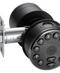 Legit Smart Fingerprint Door Lock With Keypad And Wireless App Control For Next Level Home Safety Holds Two Hundred Personal Codes One Hundred Fingerprints And Backup Keys. Close-up of black keypad door lock.