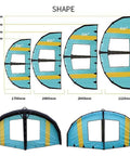Inflatable Wing Foil For Wing Foil Kitesurfing Handheld Inflatable Surf Wing Kitesurfing Inflatable Foil Kite Wind Wings For Adult Beginners Water Sports Durable Waterproof Wear Resistant Easy Inflate Design shown with size options.