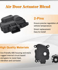 Plug And Play HVAC Blend Door Actuator With Gear For 2011 2012 2013 Dodge Durango And 2011 2012 2013 Jeep Grand Cherokee Direct Fit Climate Control Replacement Premium Quality, shown front and side views with gear and 2-pin connector