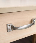 Stainless Steel Furniture Handles Set for Cabinets and Drawers, Vintage Style Door Pulls on a wooden drawer, 4.9 Inch Length