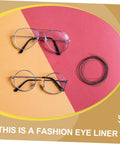 Replaceable Eyeglass Repair Thread for Quick Eyewear Adjustments next to two pairs of eyeglasses on colorful background