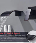 Wall Mount Roman Tub Filler With Waterfall Faucet Single Handle Solid Brass Bath Fixture Rough In Valve Included