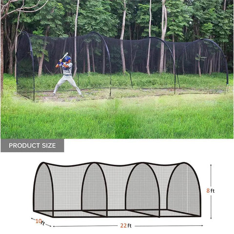 Portable Baseball And Softball Batting Cage For Backyard Practice, Durable Large Enclosed Training Cage With 22 By 10 By 8 Feet Of Space
