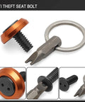Seat Bolt Screw With Anti Theft Ring 1/4-20 Thread Corrosion Resistant Aluminum Stainless Steel For Harley Touring Motorcycles