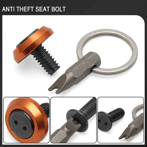 Seat Bolt Screw With Anti Theft Ring 1/4-20 Thread Corrosion Resistant Aluminum Stainless Steel For Harley Touring Motorcycles
