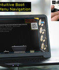 Laptop screen showing Bootable USB Repair Kit For Windows PCs For Tech Pros with menu navigation; USB connected.