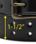 Heavy Duty Two Prong Leather Belt With 1.5 Inch Width Real Tough Genuine US Leather Amish Handcrafted In Lancaster PA