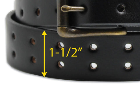 Heavy Duty Two Prong Leather Belt With 1.5 Inch Width Real Tough Genuine US Leather Amish Handcrafted In Lancaster PA