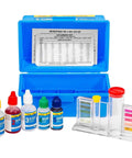 Five Way Pool Test Kit For pH, Chlorine, Bromine, Alkalinity, DIY Water Testing With Clear View Block And Color Chips