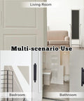 8 Pack Adhesive Cabinet Handles Self Stick Push Pull Helpers Black ABS Material No Drill Instant Installation in various rooms