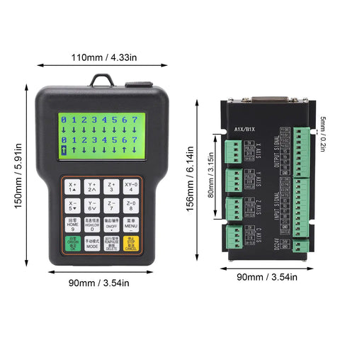 CNC Control System Offline Motion Controller With High Performance 8 Core CPU For Precision Processing Set Kit Beefed Up For Pro Grade Industrial Machining Easy Customization And Fast Speeds, 110mm handheld controller and 90mm module