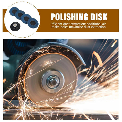 3 Inch Zirconia Flap Disc Sanding Wheel For Die Grinder With Fused Alumina Abrasive 40 To 120 Mesh in action, producing sparks.