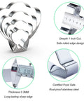 Hot Air Balloon Cookie Cutter Set Four Piece Kit In Stainless Steel With 5 Inch 4 Inch 3 Inch And 2 Inch Shapes, depth and thickness shown