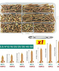 600 Pcs Wood Screws Cross Countersunk Zinc Coated Self Tapping For Wood Drywall And Fiberboard With Phillips Drive